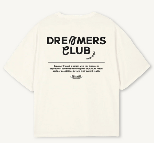 DREAMERS CLUB OVERSIZED TEE — CREAM